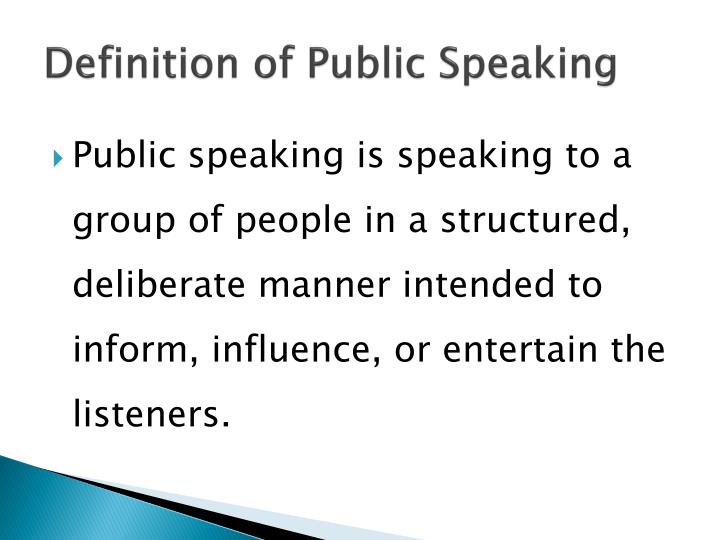 presentation definition public speaking