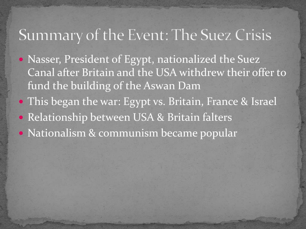 PPT - Canada's Involvement in the Suez Crisis PowerPoint Presentation - ID:2679903