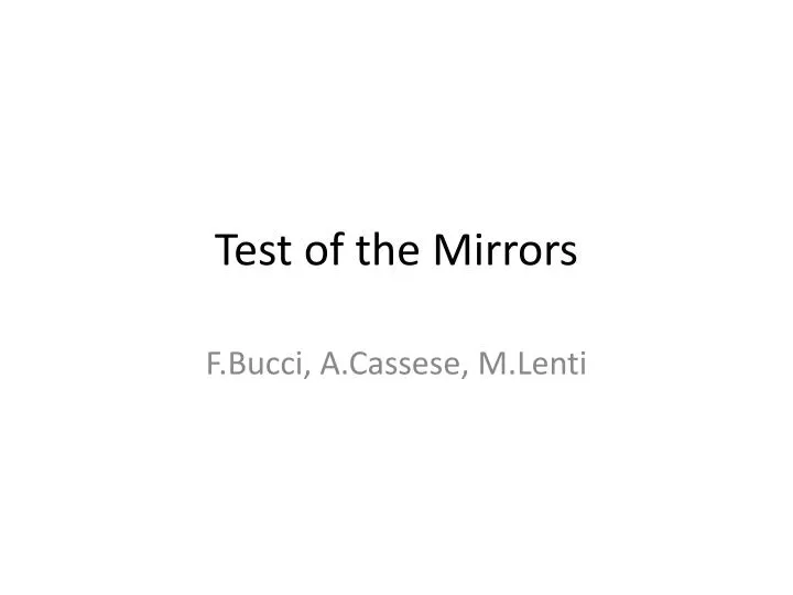 test of the mirrors n.
