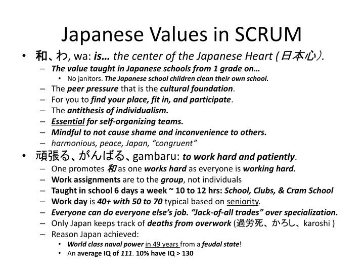 japanese values in scrum n.