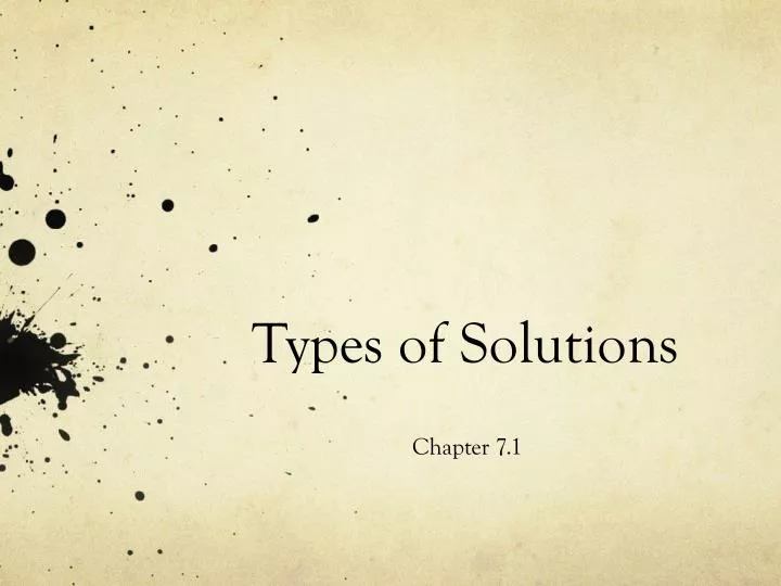 types of solutions n.