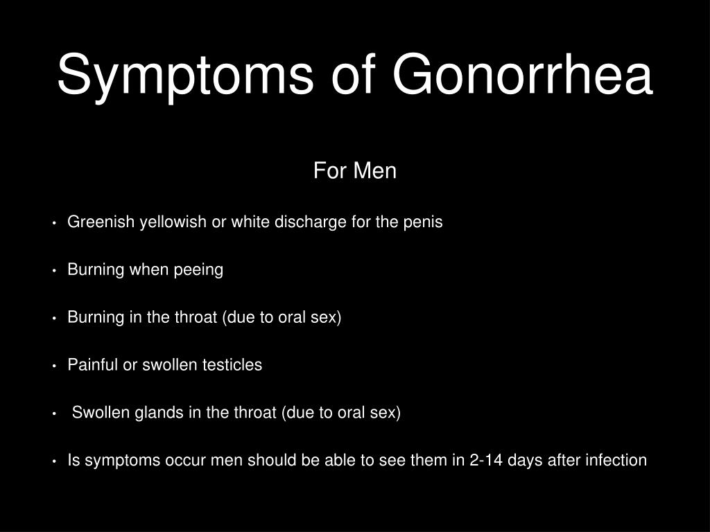 stds gonorrhea symptoms