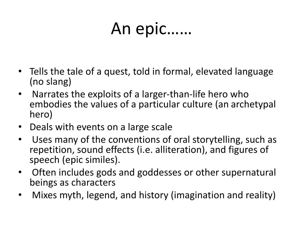 essay on epic genre