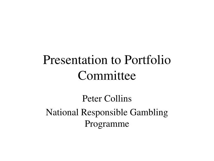 PPT Presentation to Portfolio Committee PowerPoint Presentation, free