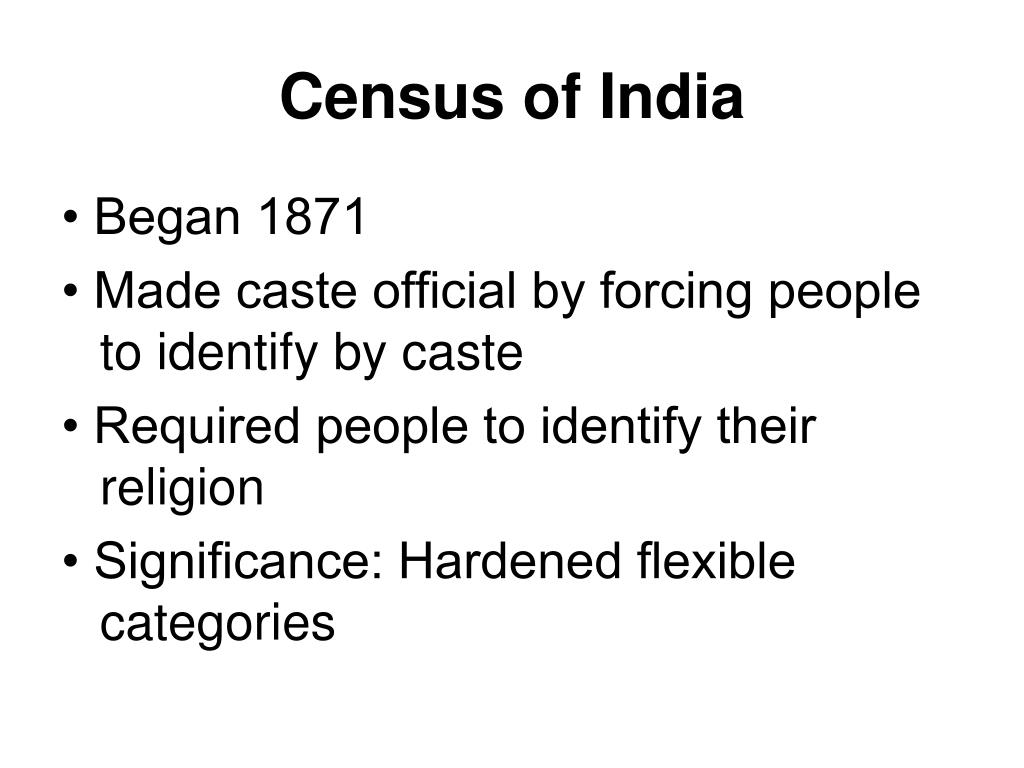 PPT - IAFS 1000 19 th Century India: The Impact of the Census ...