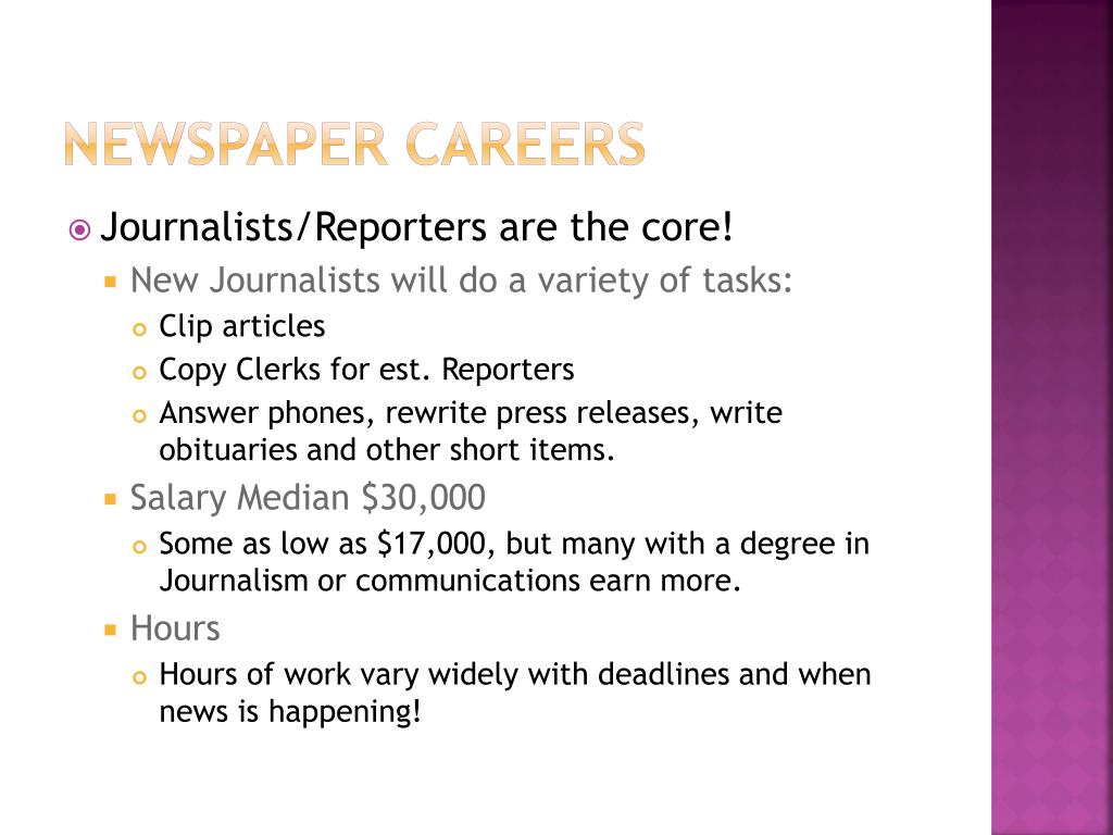 newspaper writer job