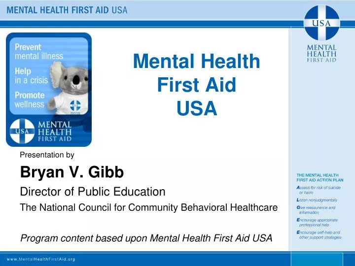 PPT - Mental Health First Aid USA PowerPoint Presentation, free ...
