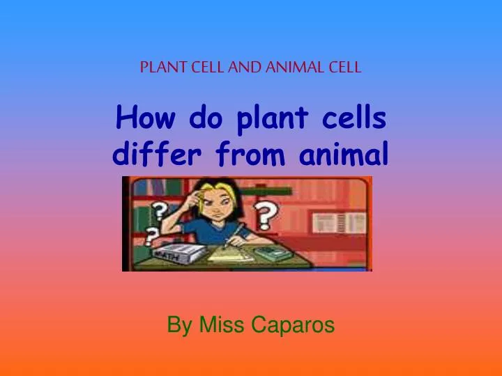 PPT - PLANT CELL AND ANIMAL CELL PowerPoint Presentation, free download -  ID:2686842