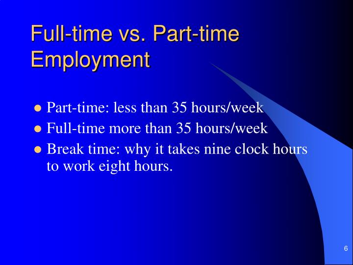 Part time vs full time jobs 2013