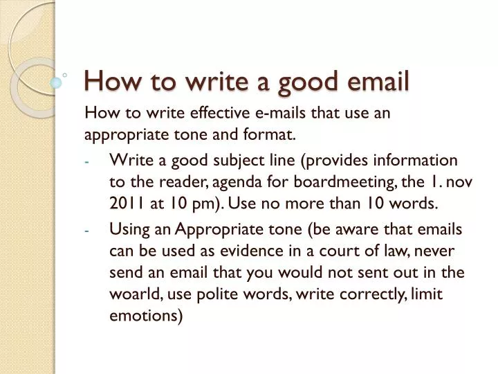 presentation on effective email writing