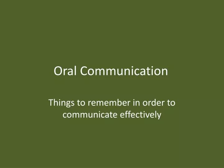 PPT Oral Communication PowerPoint Presentation, free download ID2688013