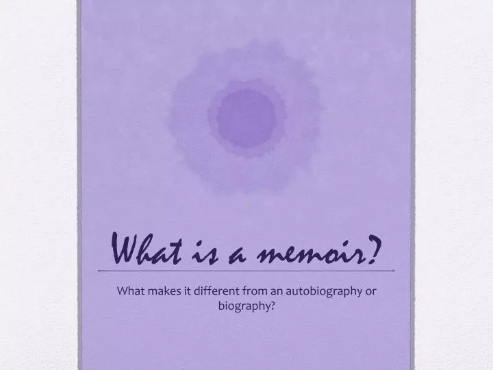 what is a memoir n.
