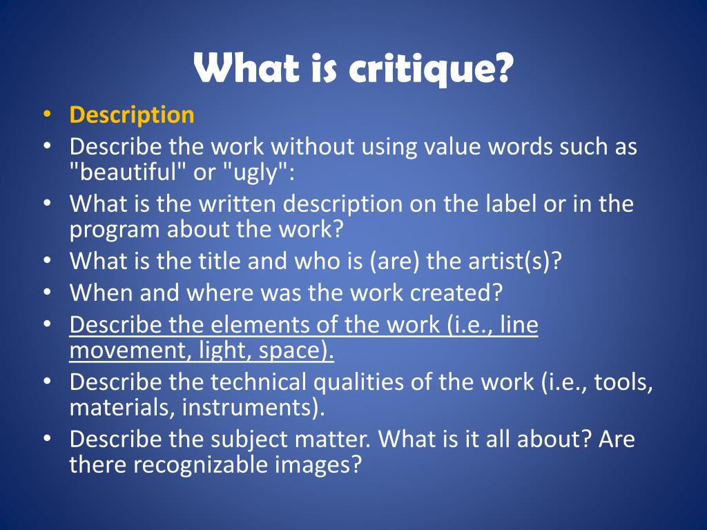 meaning of critique in law