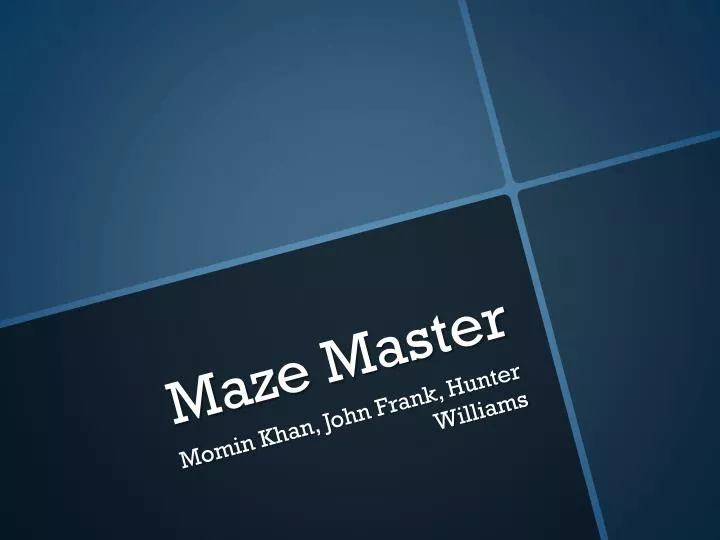 maze master n.