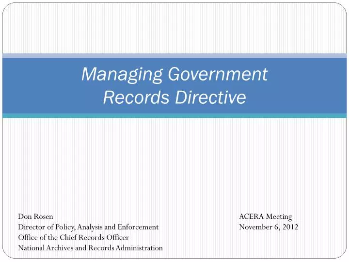 managing government records directive n.