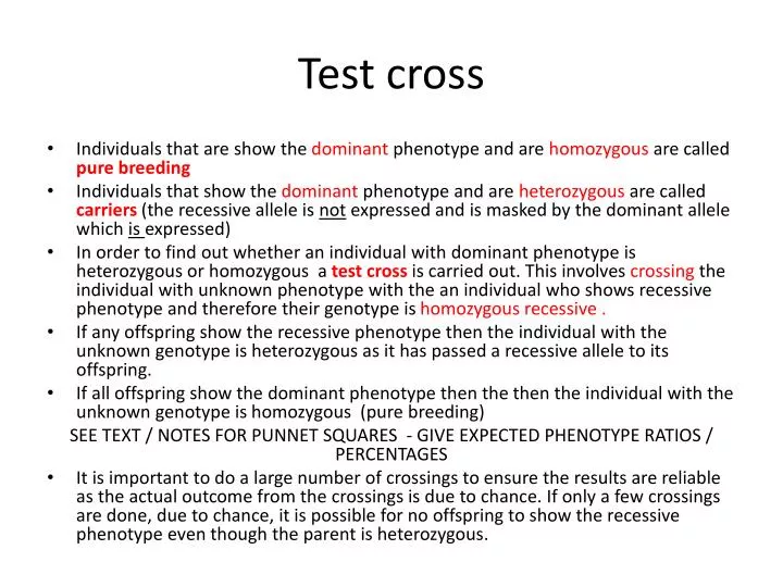 PPT - Test cross PowerPoint Presentation, free download ...
