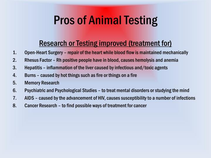 animal testing pros and cons essay