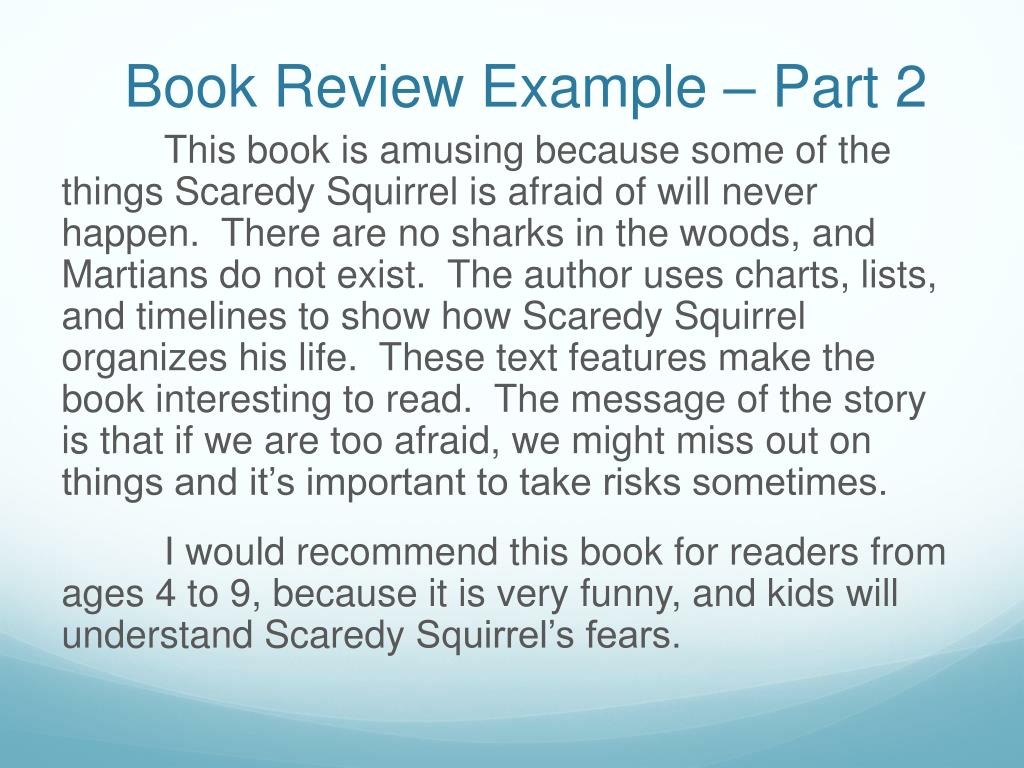 basic book review example