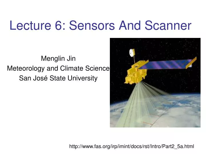 PPT Lecture 6 Sensors And Scanner PowerPoint Presentation, free