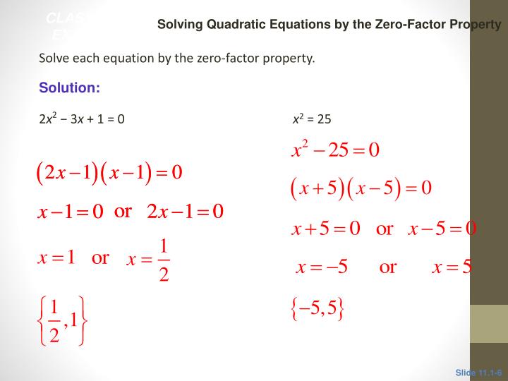PPT 11.1 Solving Quadratic Equations by the Square Root Property