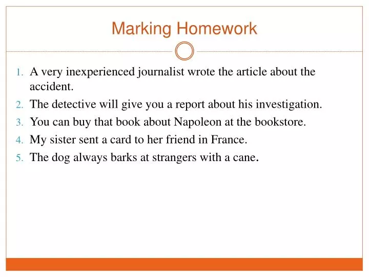 mark homework meaning