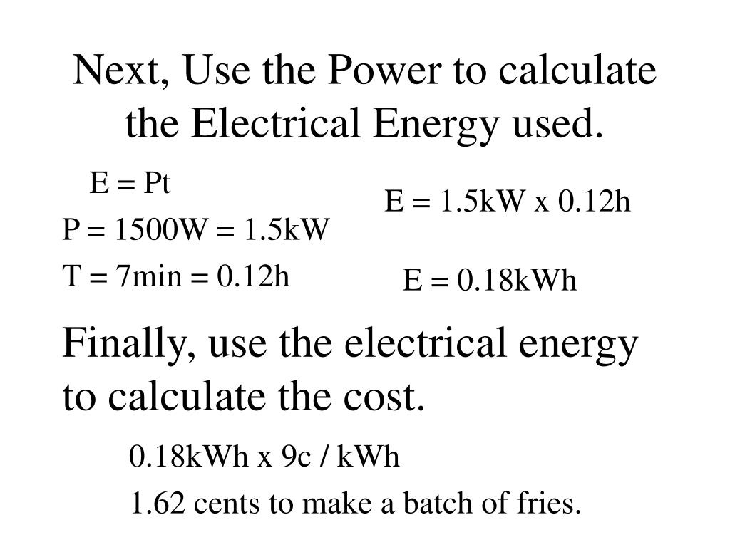 PPT Calculating Cost to Run Electrical Appliances PowerPoint