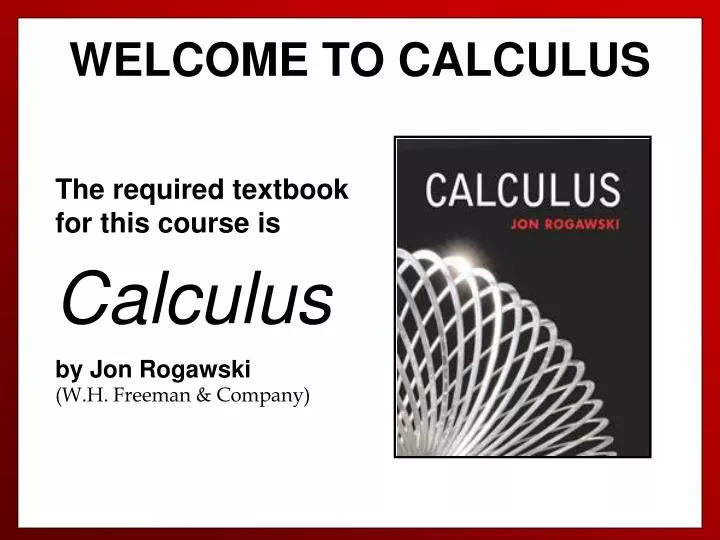 PPT - WELCOME TO CALCULUS PowerPoint Presentation, Free Download - ID ...