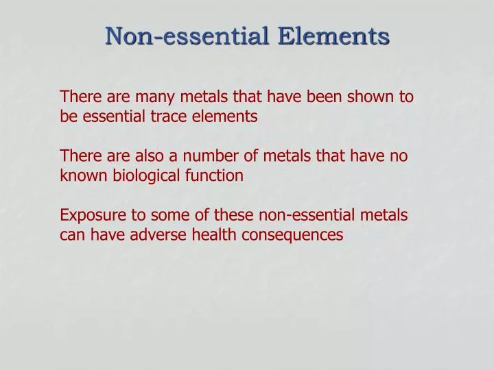 Ppt Non Essential Elements Powerpoint Presentation Free Download Id