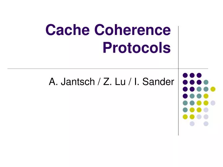 cache coherence cache coherence