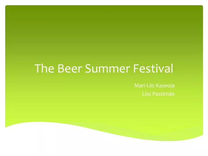 the beer summer festival n.