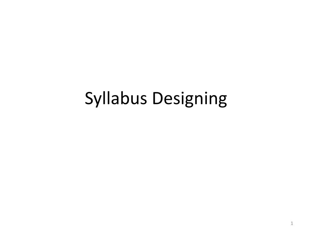 Syllabus Syllabus