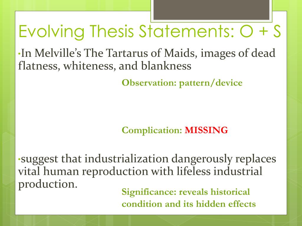 definition of evolving thesis