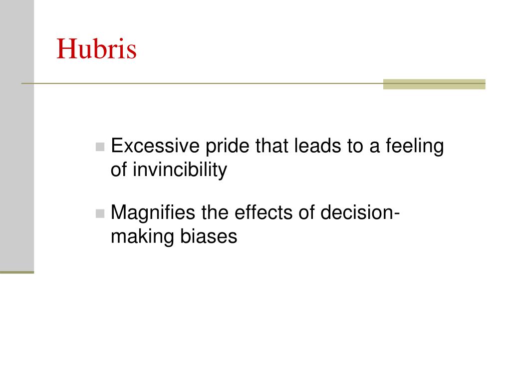 hubris hypothesis definition