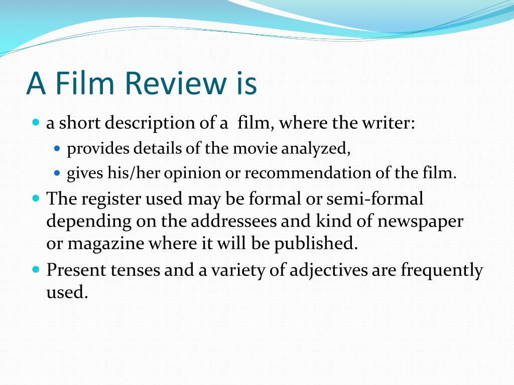writing movie review ppt
