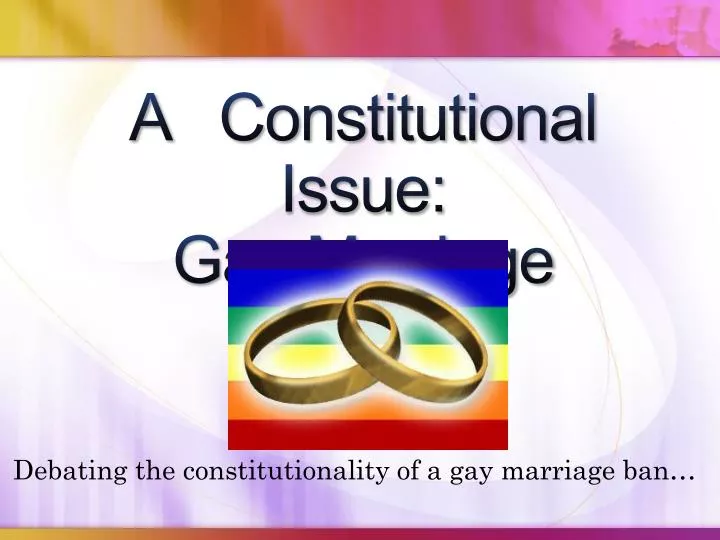 gay marriage Issues