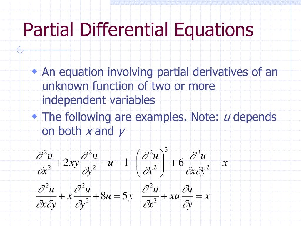 PPT - PARTIAL DIFFERENTIAL EQUATIONS Student Notes PowerPoint ...