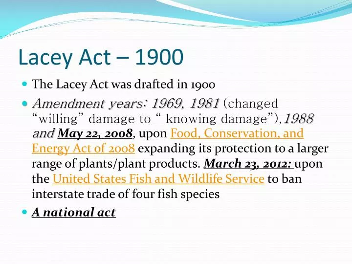 lacey act of 1900
