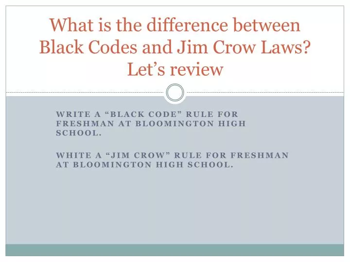 what are black codes and jim crow laws