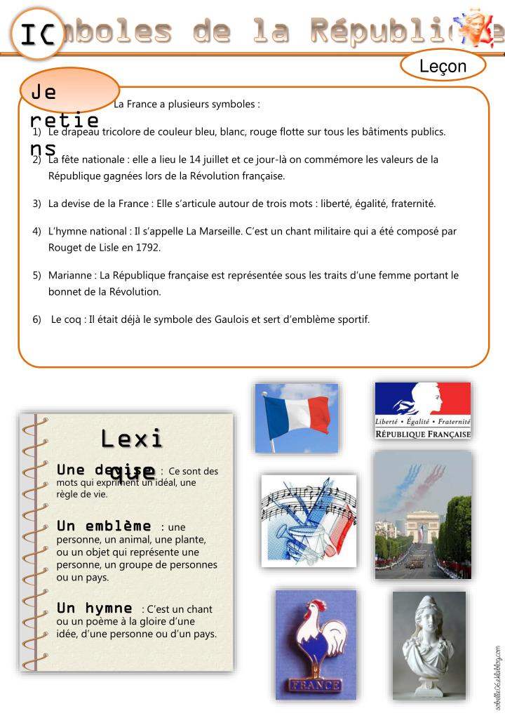 Les Symboles De La République Cm2 Pdf