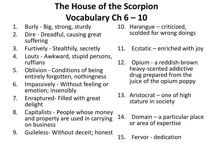 Descriptive Language In The House Of The Scorpion