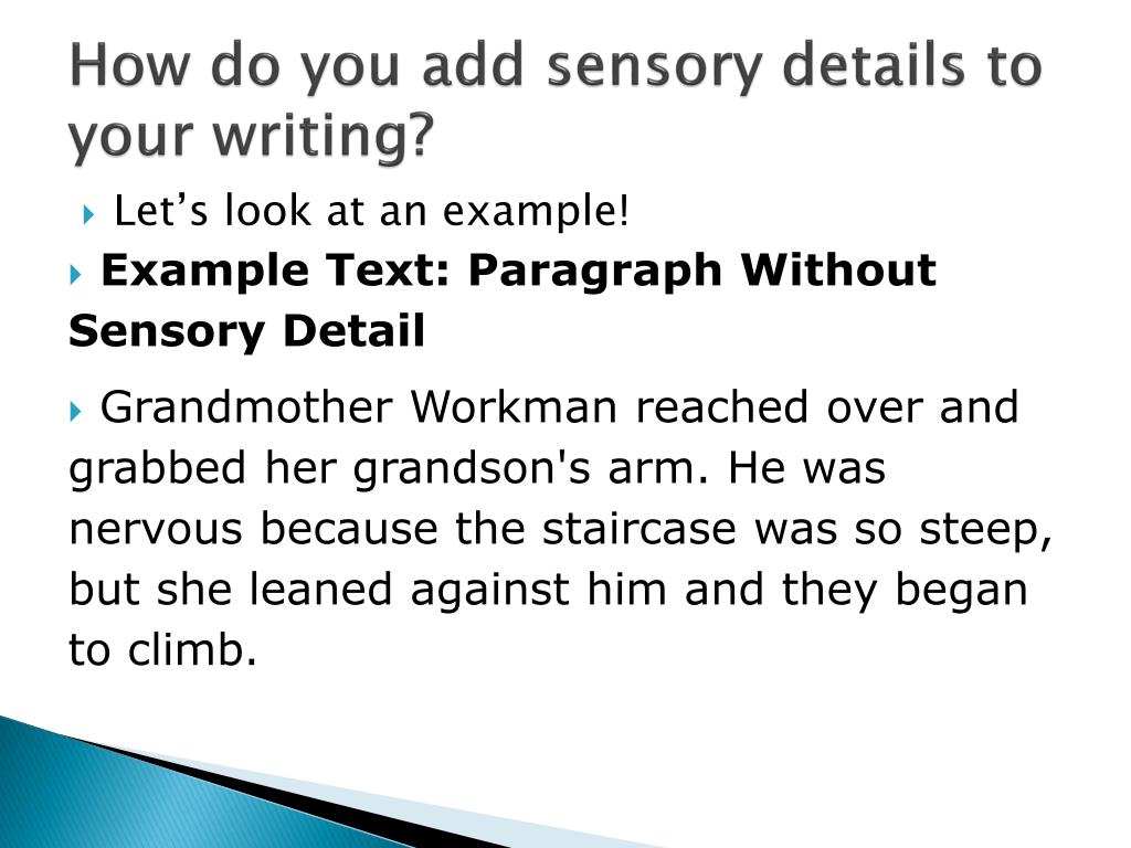 sensory paragraph examples
