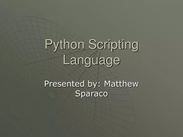 PPT - Python Scripting Language PowerPoint Presentation, free download ...