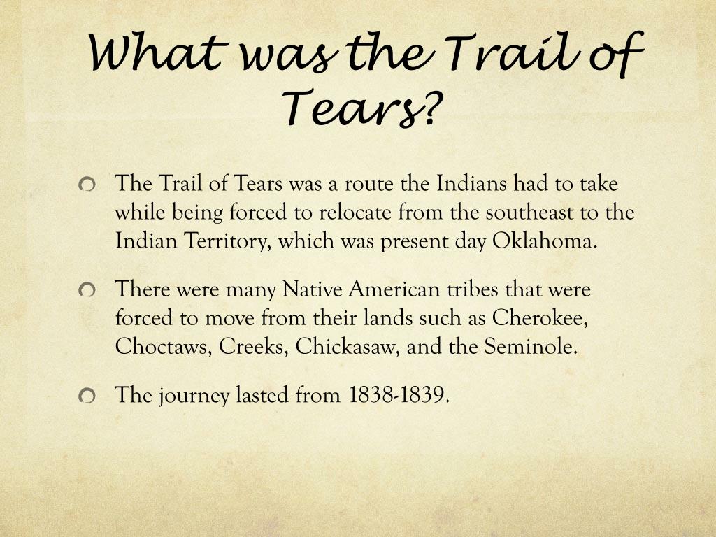 what was the trail of tears essay