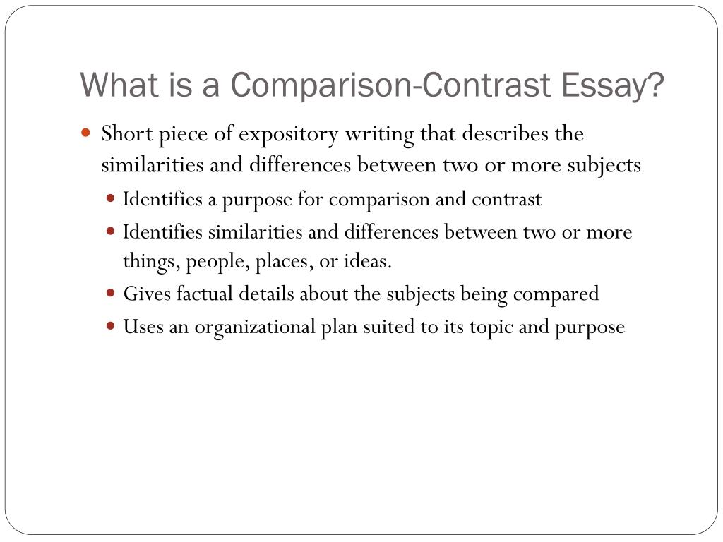 comparison contrast essays