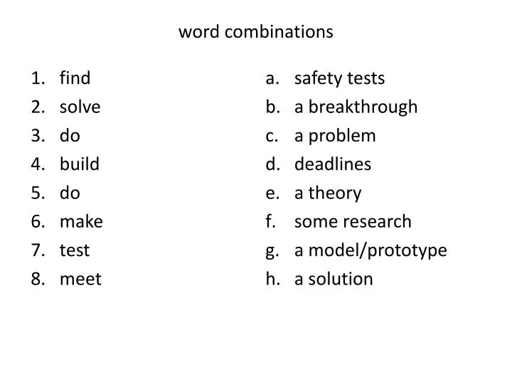 word combinations presentation maker