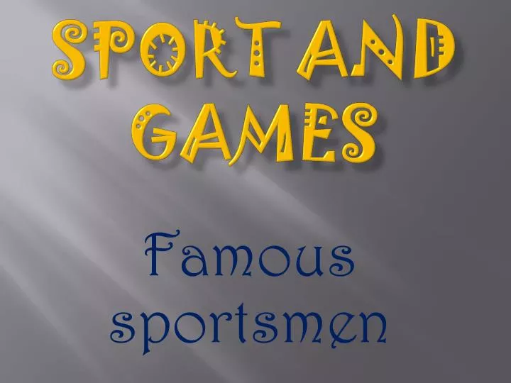 PPT Sport And Games PowerPoint Presentation Free Download ID 2703334