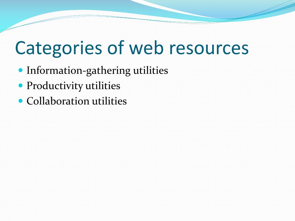 web resources presentation