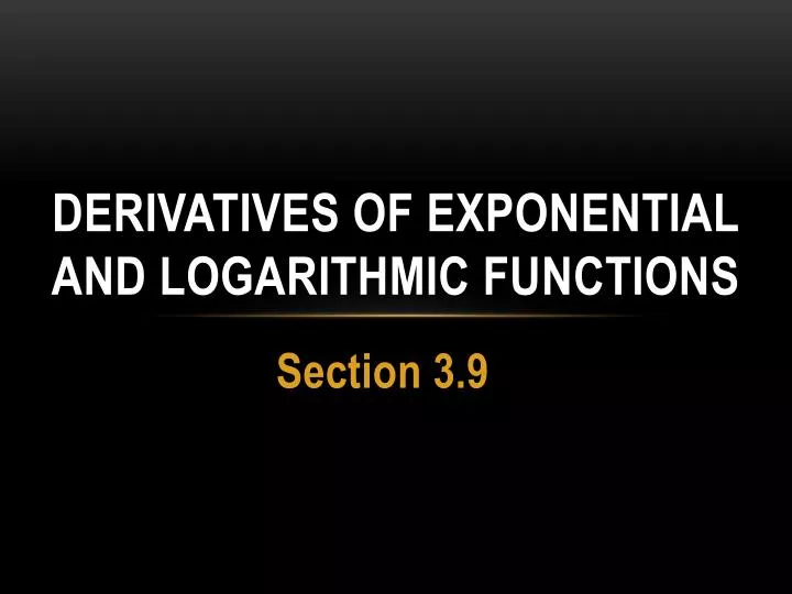 derivatives of exponential and logarithmic functions n.