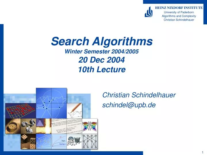 search algorithms winter semester 2004 2005 20 dec 2004 10th lecture n.