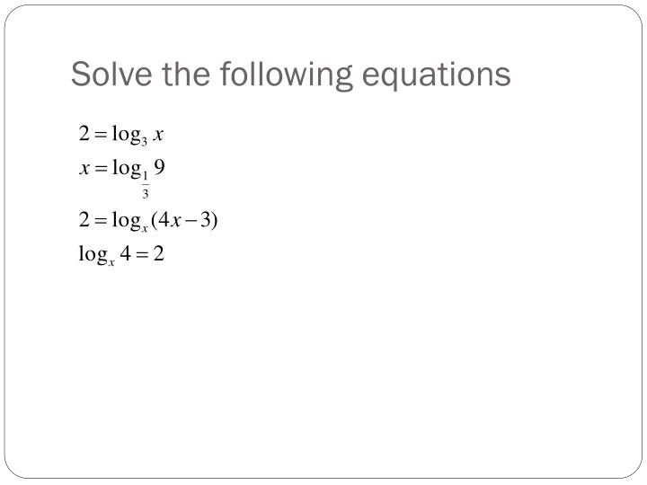 log2 uses logarithms PowerPoint Exponential equations  PPT  and